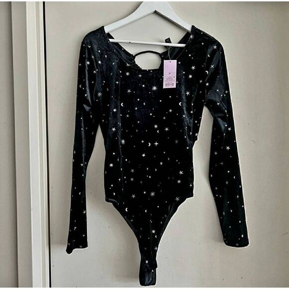 NWT WILD FABLE VELVET SPARKLE BODYSUIT - Picture 5 of 7